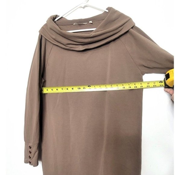 Soft Surroundings Valerie Cowl Neck Tunic Top Women's Size L Taupe Brown - Picture 4 of 7